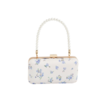 Cream Forget Me Not Pearl Handle Clutch