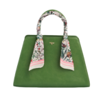 Green Garden Floral Structured Tote Bag Medium