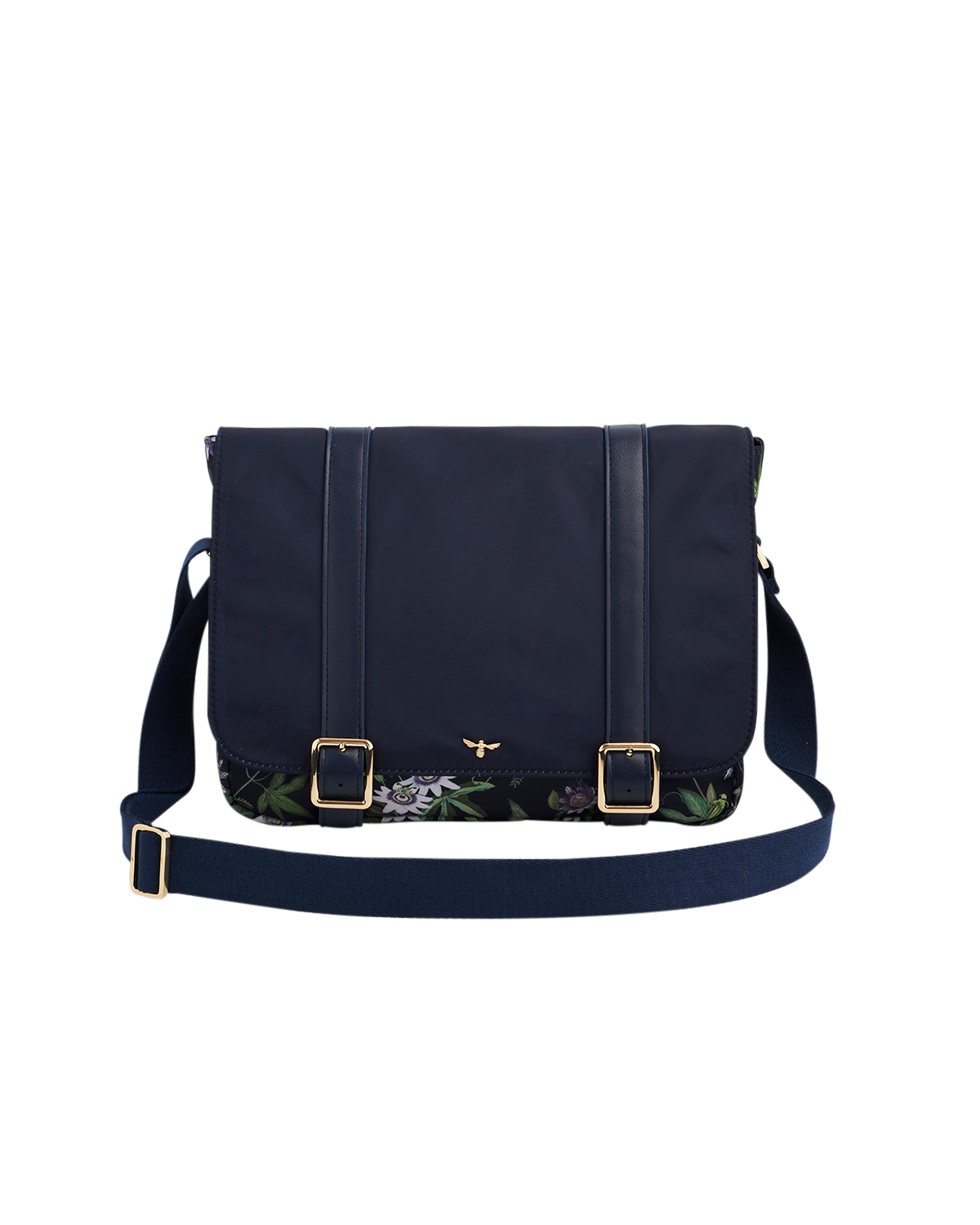47426_g-Navy-Passion-Flower-Satchel_2.png Navy Passion Flower Satchel - Image 1