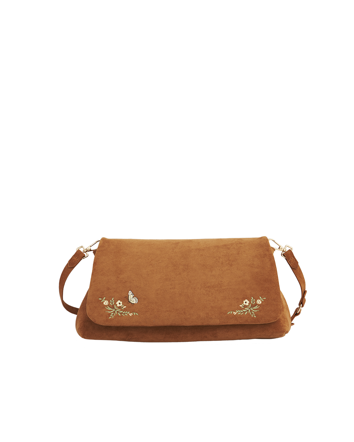 47429_g-Tan-Floral-Embroidered-Shoulder-Bag_2.png Tan Floral Embroidered Shoulder Bag - Image 1