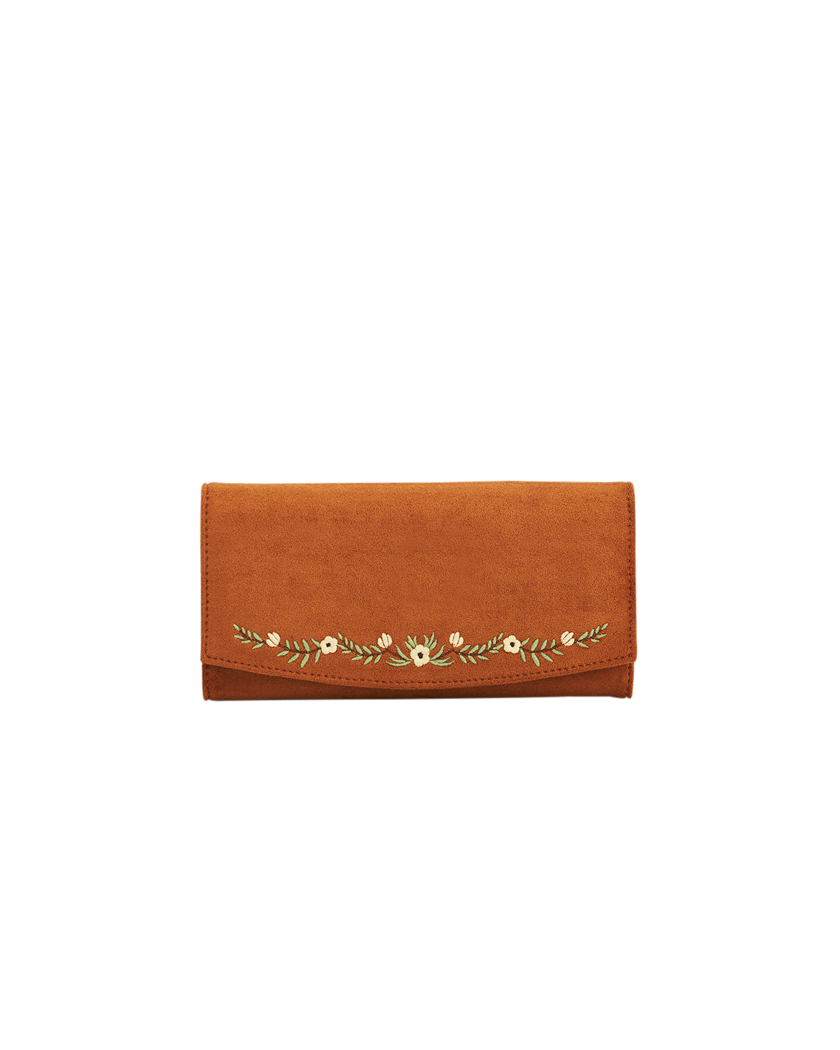 47431_f-Tan-Floral-Embroidered-Purse-Large_2.png Tan Floral Embroidered Purse Large - Image 1