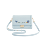 Blue Bird Embroidered Foldover Bag