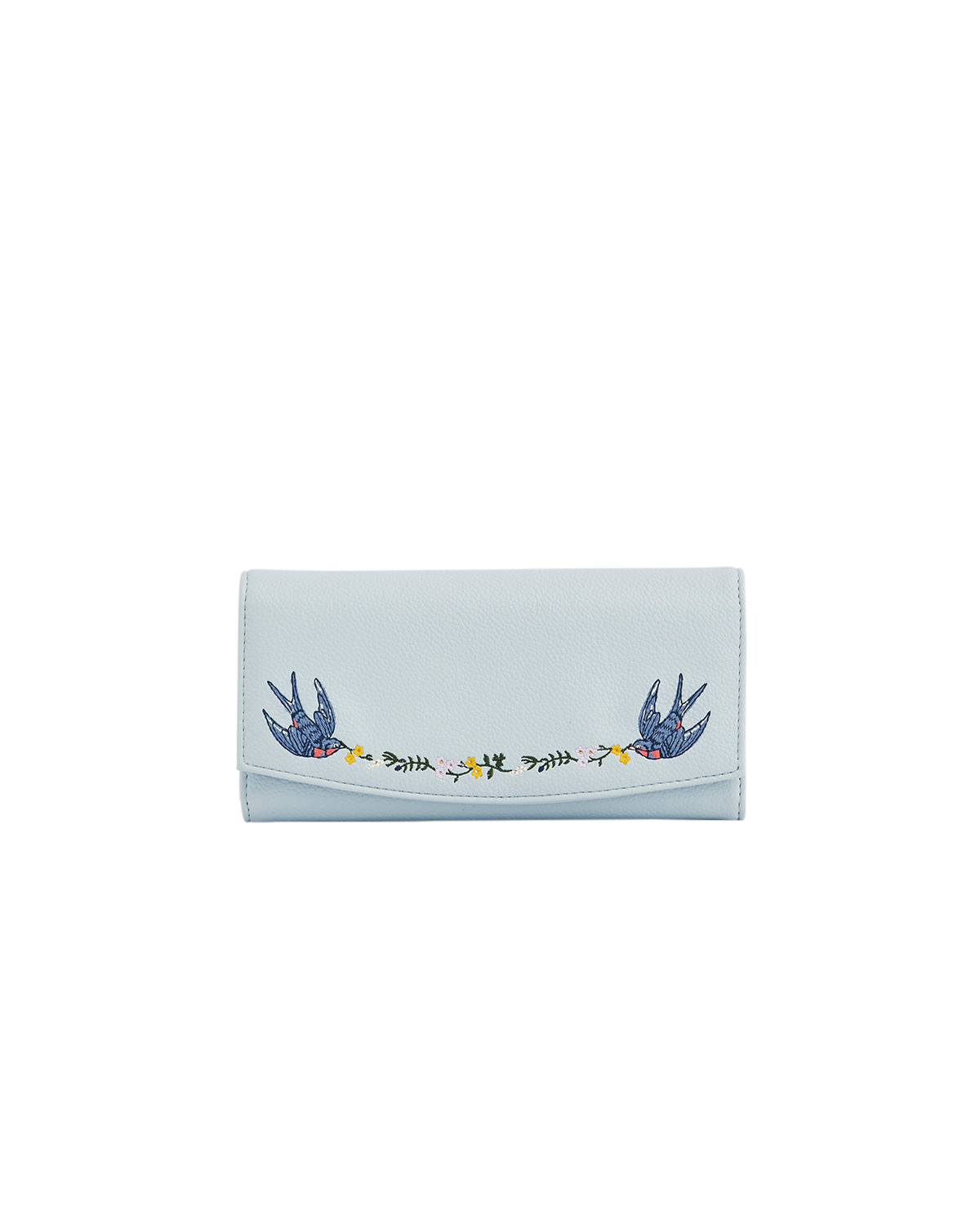 47452_g-Blue-Bird-Embroidered-Purse-Large_2.png Swallow Embroidered Large Blue Purse - Image 1