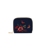 Navy Floral Velvet Purse Small