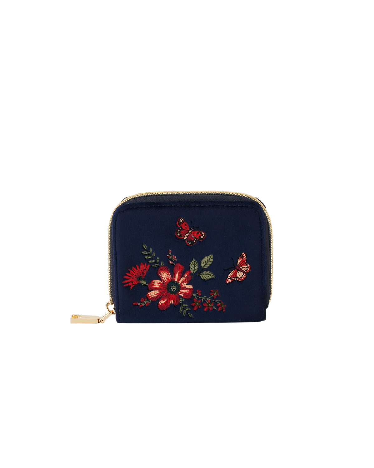 47457_a.png Navy Floral Velvet Purse Small - Image 1