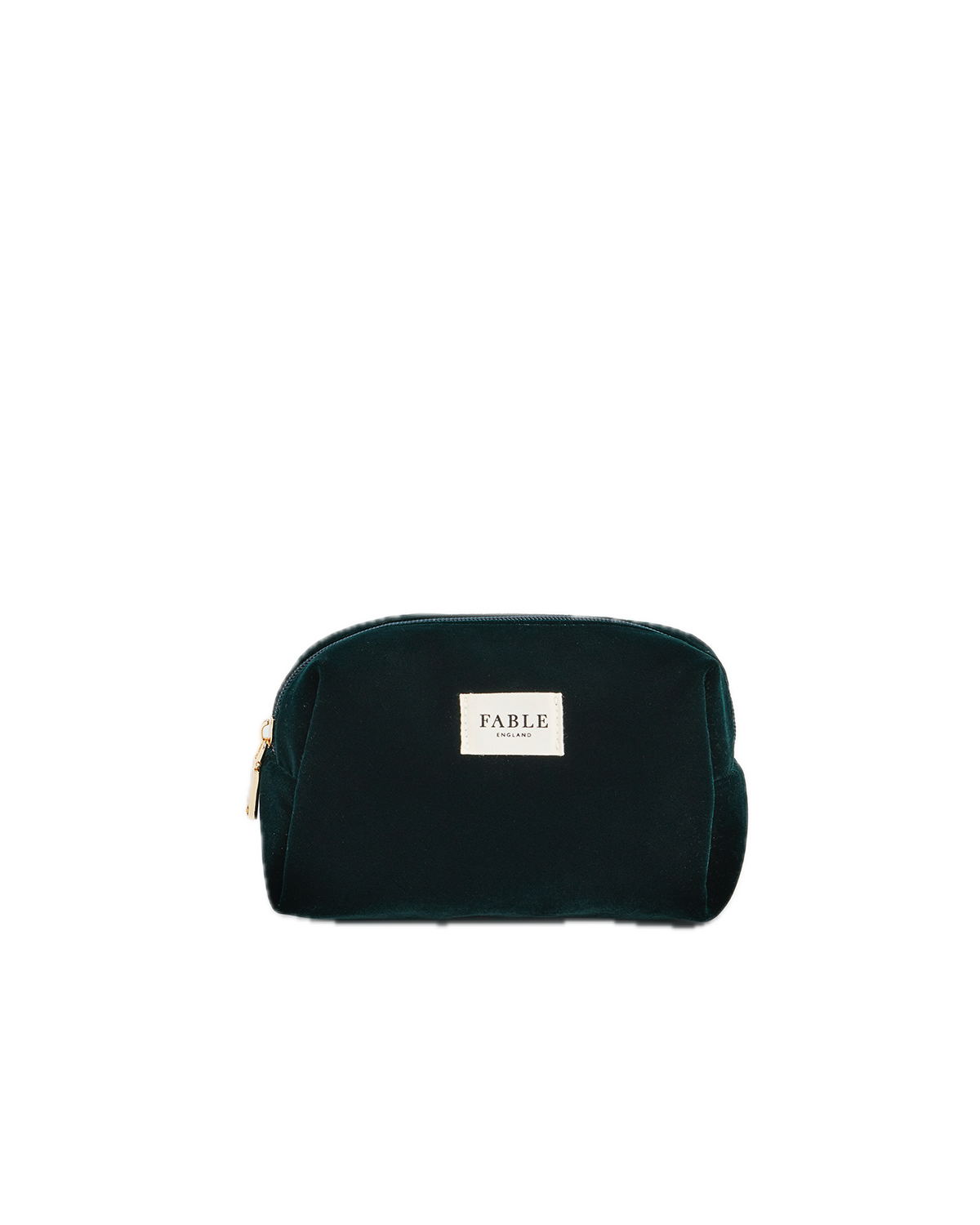 47463-front-green-velvet-pouch.png Green Velvet Cosmetic Pouch - Image 1