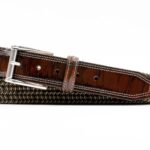 Charles Italian Leather & Cotton Elastic Belt - Pine