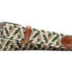 Como Braided Italian Linen and Elastic Belt - Palm