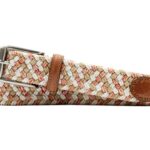 Como Braided Italian Linen and Elastic Belt - Strawberry