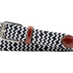 Collegiate Newport Woven Italian Rayon Elastic Belt - Midnight/White