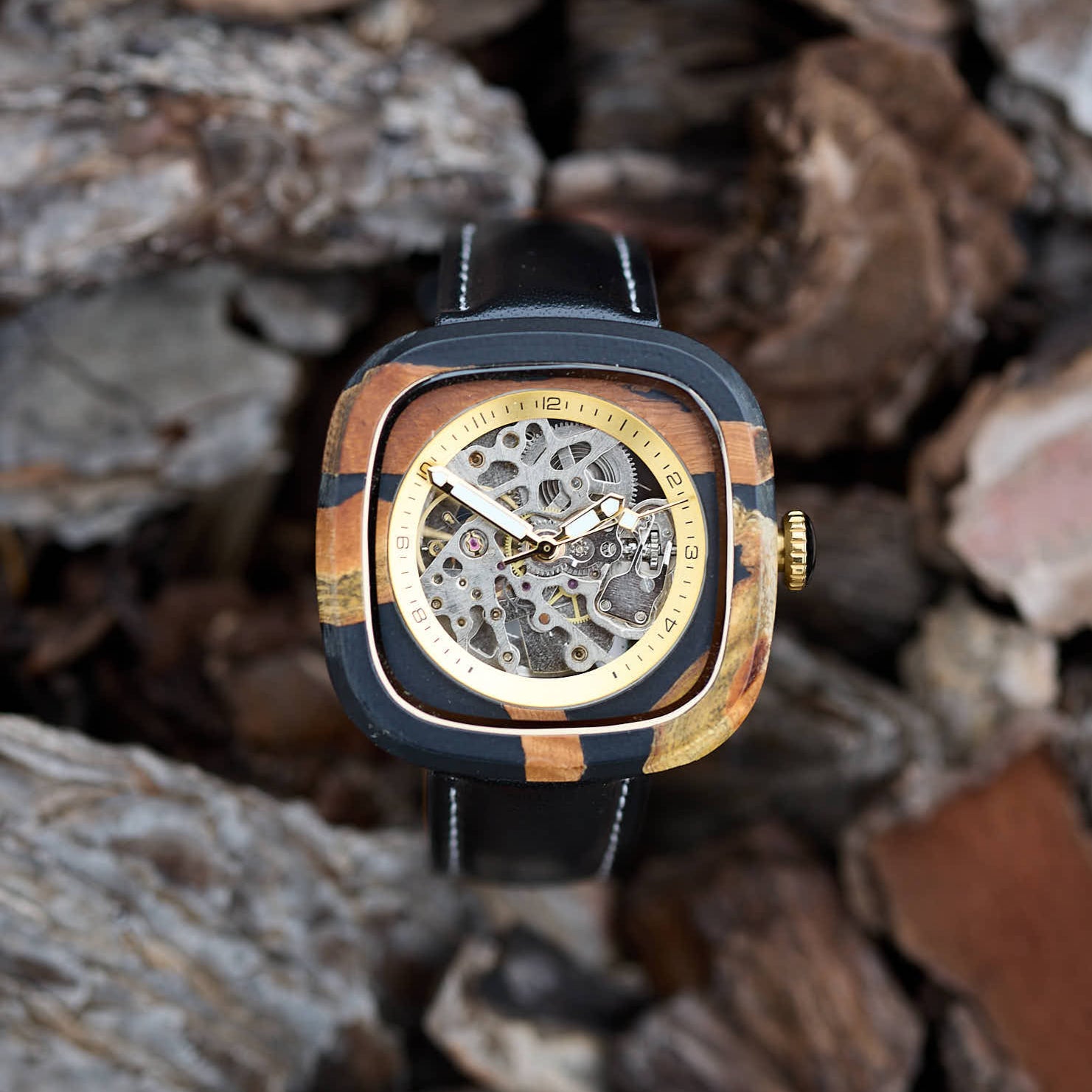 AutomaticWatchResinBlack4.jpg Obsidian - Olive & Resin - Image 1