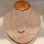 Cristina V Floating Triple Pearl Necklace (Grey Pearl, White Pearl, Mauve Pearl)