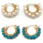 Diddi Gemstone Earrings  (Pearl, Aquamarine, Pink Tourmaline, Apatite)