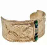 Wide Bronze Cuff With Ombre Stones (2 Styles)
