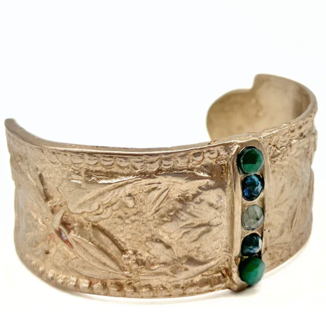 IMG_5158.jpg Wide Bronze Cuff With Ombre Stones (2 Styles) - Image 1