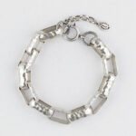 Sculpted Silver Link Bracelet