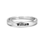 Rustic Engraved Sterling Name Ring