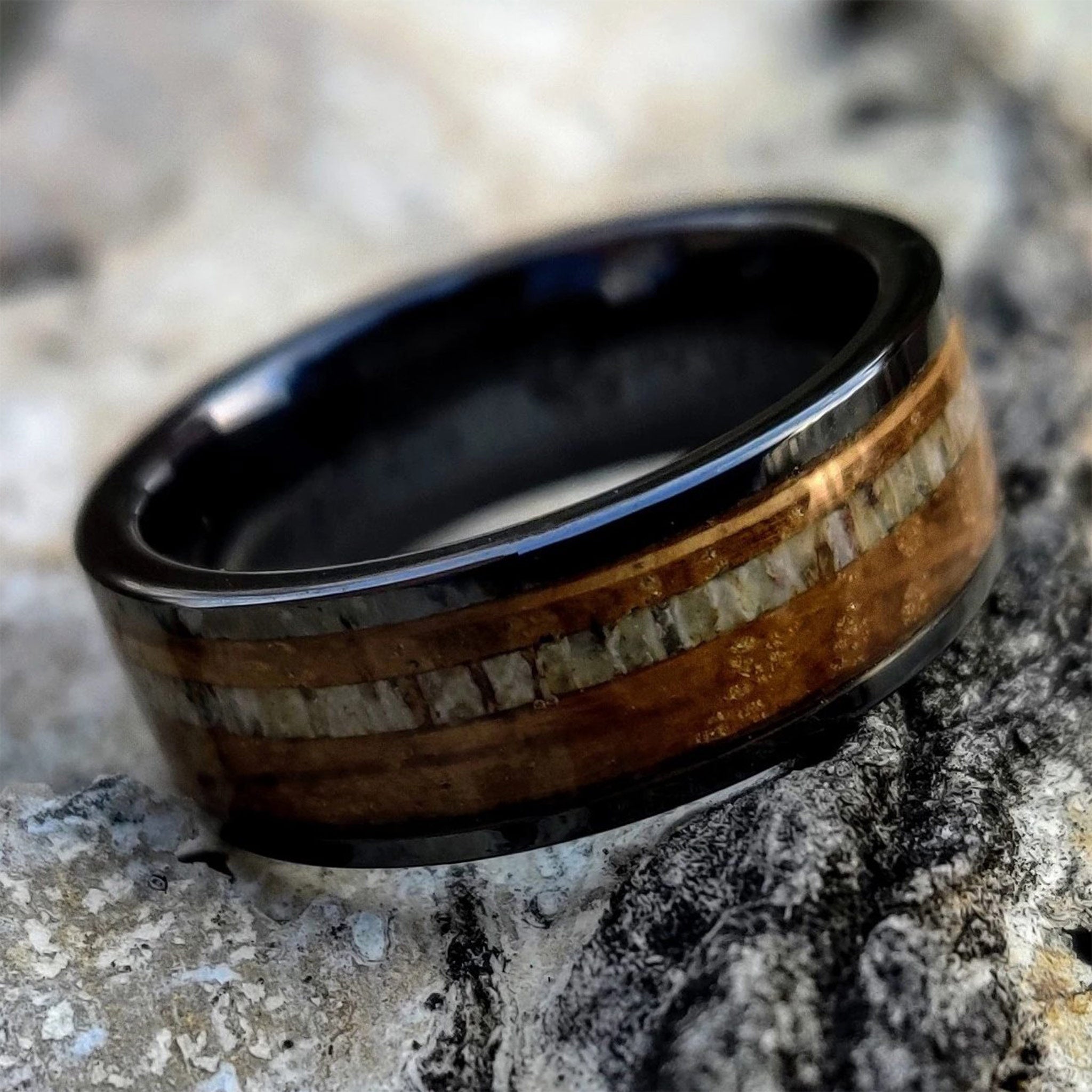 The-Crockett-Ceramic-Antler-Wedding-Ring.jpg The Crockett - Image 1