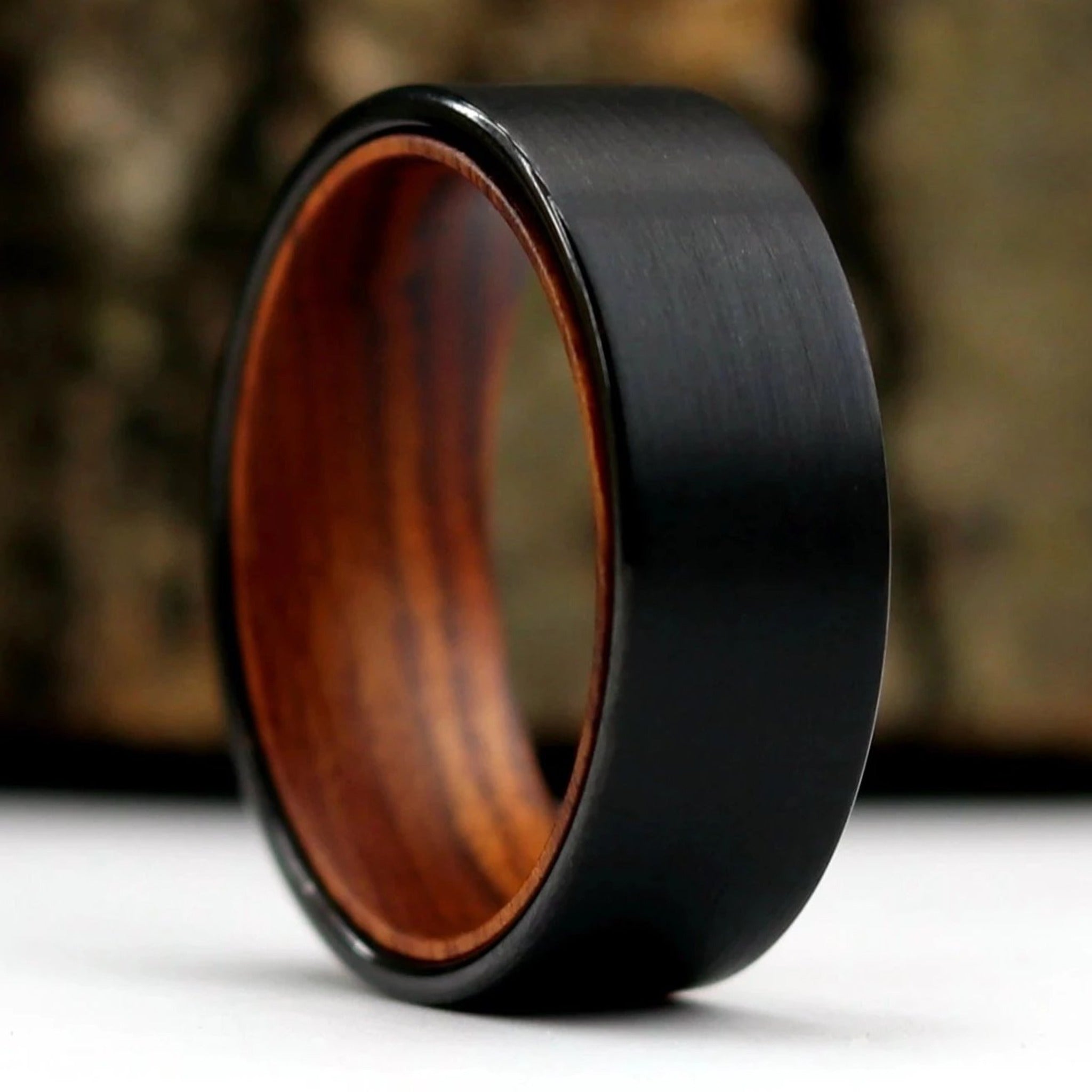 The-Rebel-8mm-Black-Tungsten-and-Ironwood-Ring-1.jpg The Rebel - Image 1