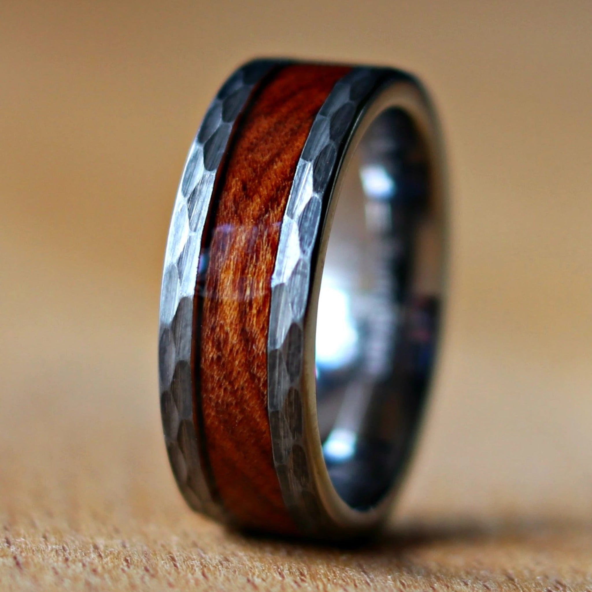 The-Zeus-Mens-Hammered-Iron-Wood-Wedding-Ring-From-Thorum-1.jpg The Zeus - Image 1