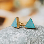 Turquoise Triangular Stone Earrings