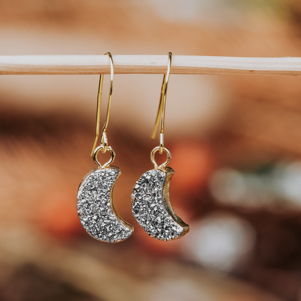 earringinnature202205240224-Edit.jpg Crescent Silver Druzy Earrings - Image 1