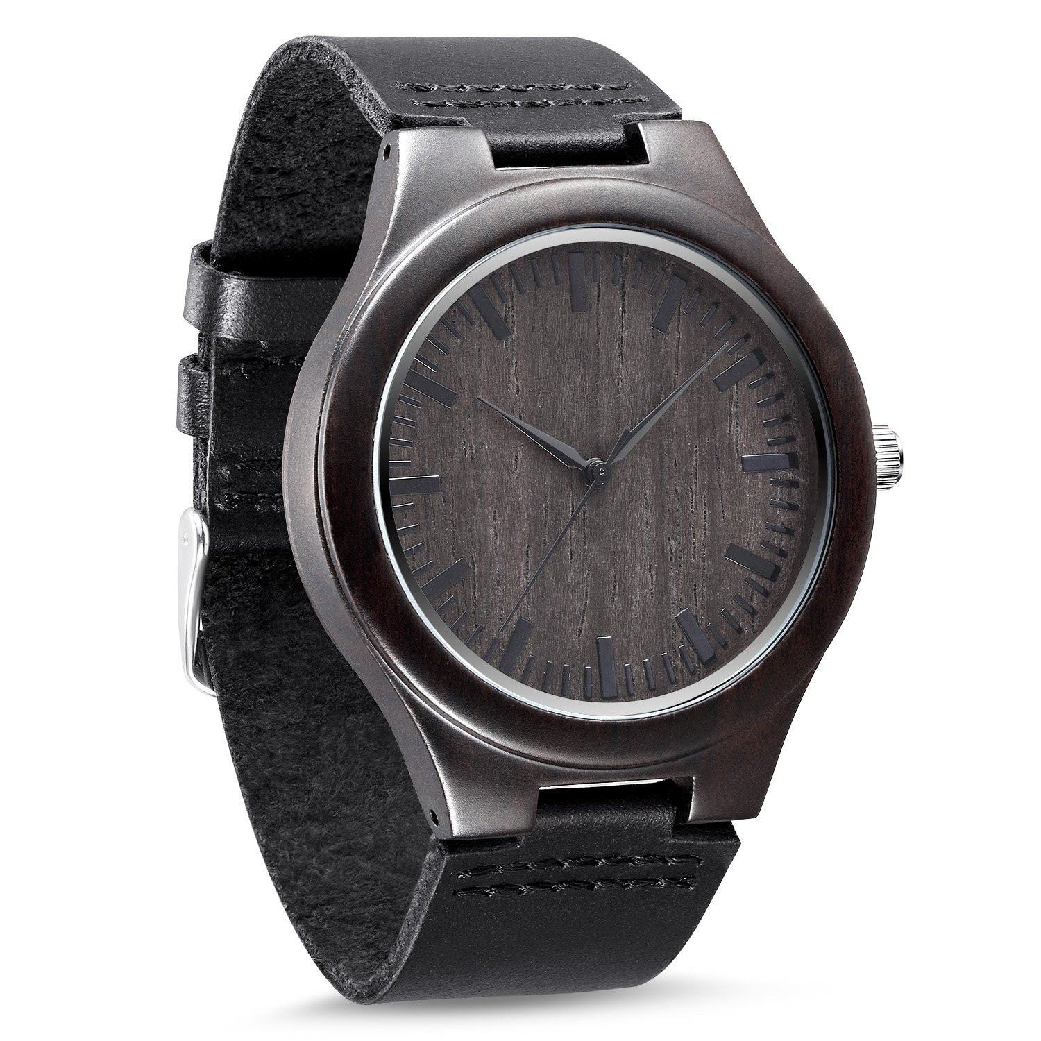 wooden-watch-black-energico-521522.jpg Energico | Black Leather - Image 1